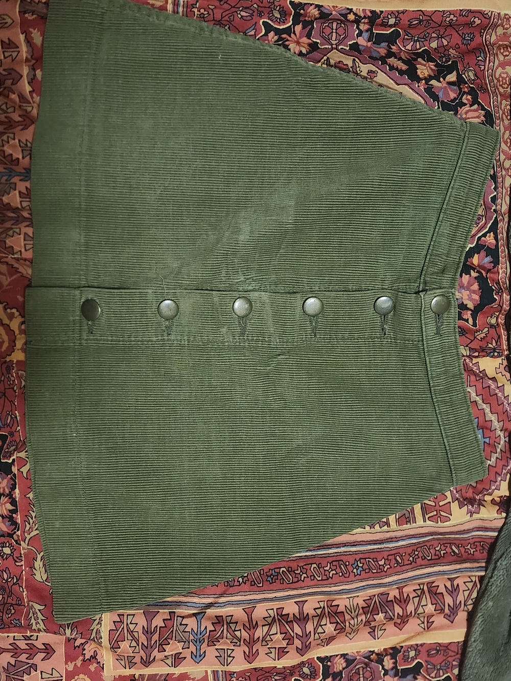 American Apparel Olive Green Corduroy Mini Skirt